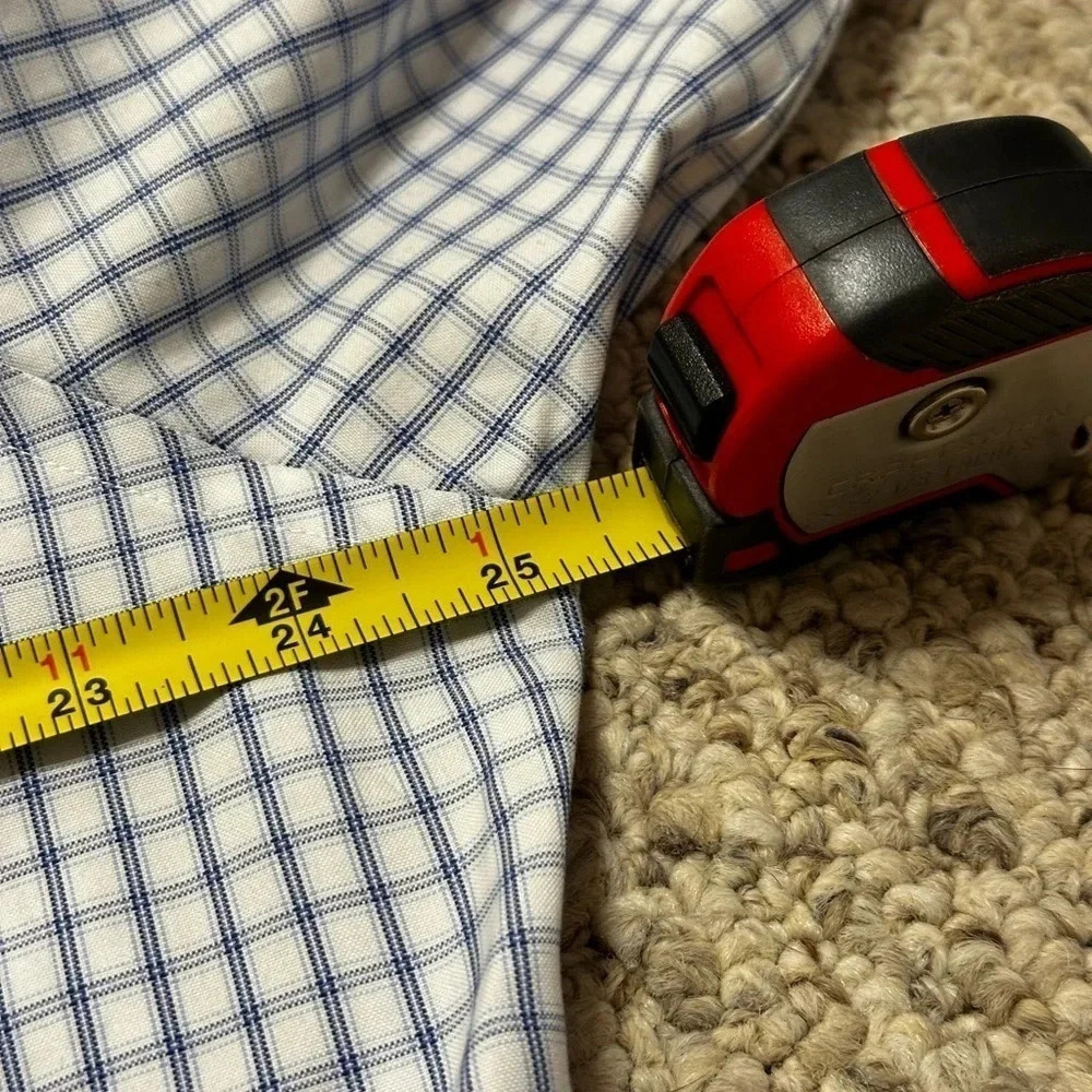 Jos A Banks Signature Collection blue checkered men’s dress shirt. - Picture 4 of 7
